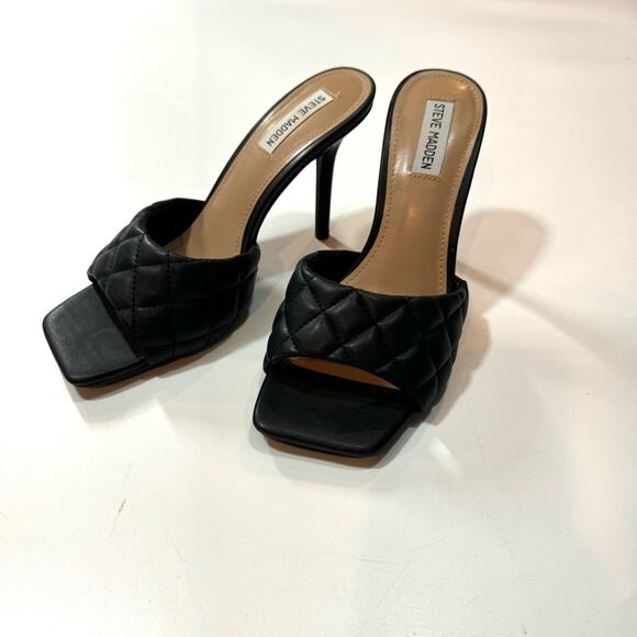 STEVE MADDEN SIGNIFY BLACK Slip-on Sandals Size 9,5 - Picture 2 of 7